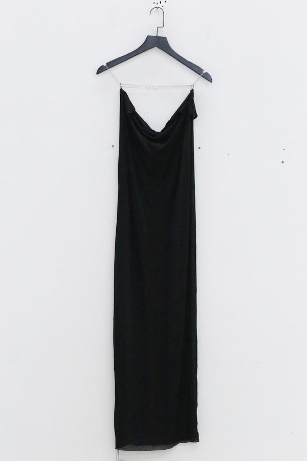 M.A+ with+ chain straight skirt D2/C5 JVPL black